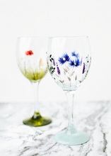 Load image into Gallery viewer, Poppy and Country Garden Hand Painted Wine Glasses