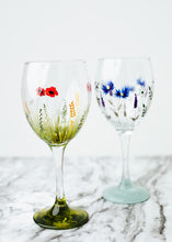 Load image into Gallery viewer, Poppy and Country Garden Hand Painted Wine Glasses