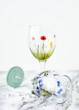 Load image into Gallery viewer, Poppy and Country Garden Hand Painted Wine Glasses