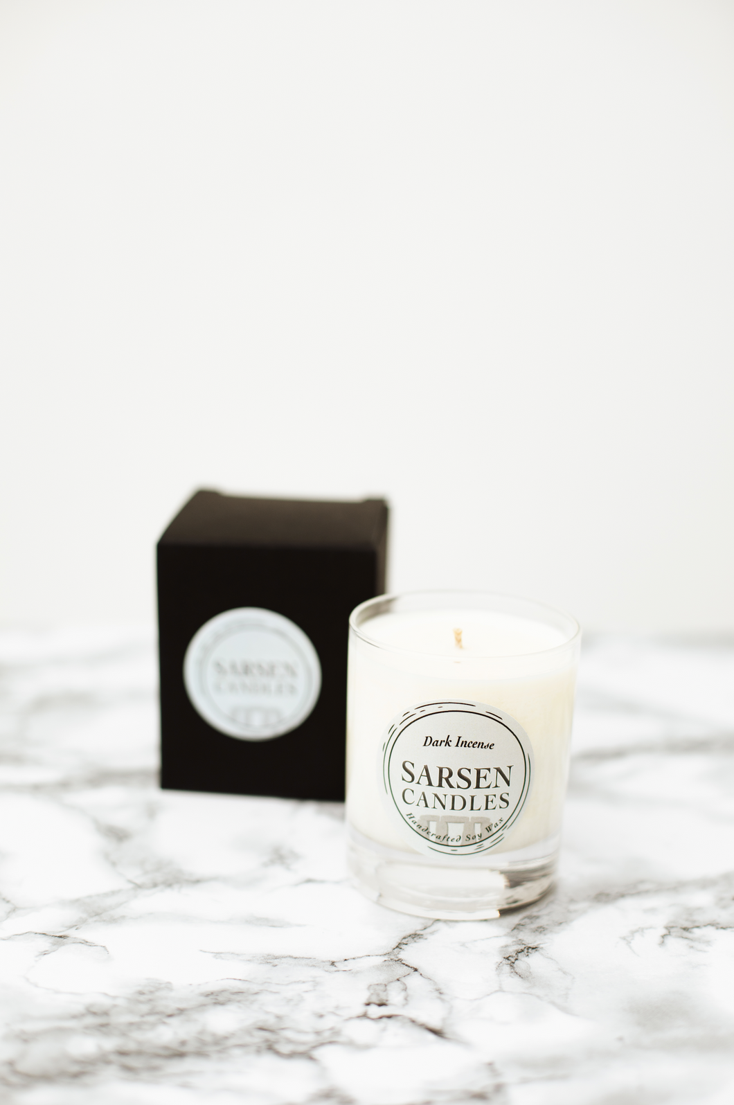 Dark Incense Scented Soy Glass Candles