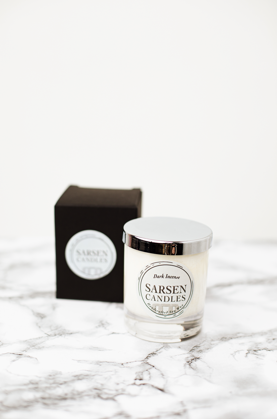Dark Incense Scented Soy Glass Candles