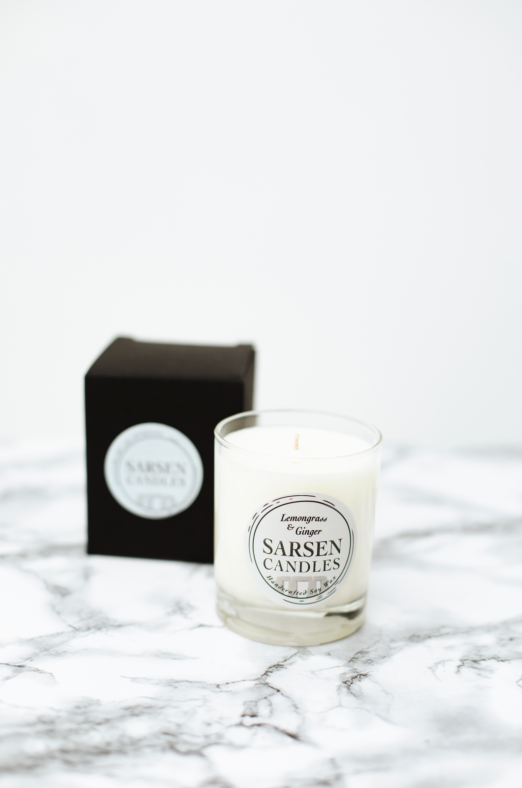 Lemongrass and Ginger Scented Soy Glass Candles