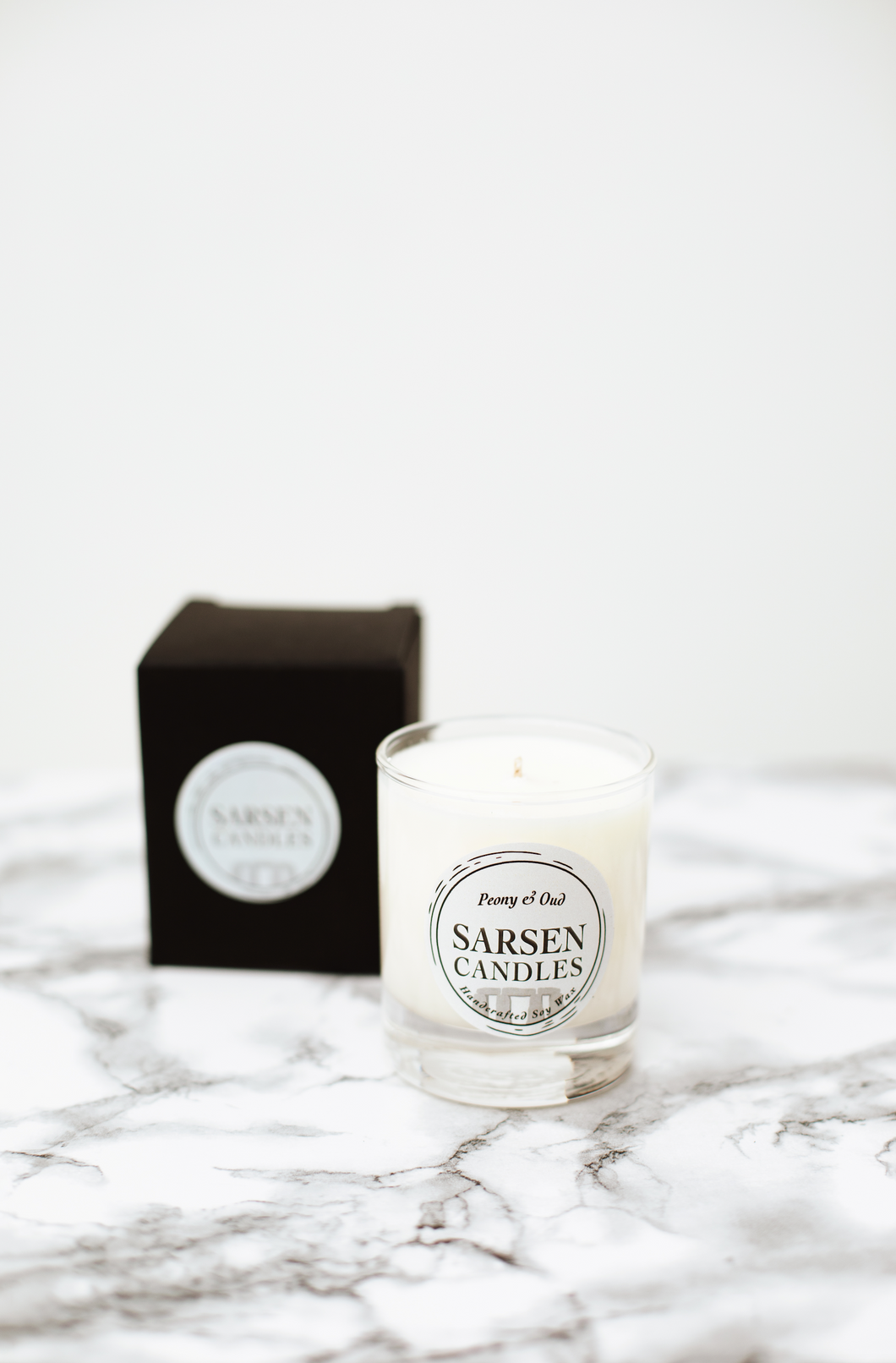 Peony & Oud Scented Soy Glass Candles