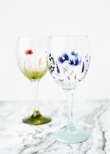 Load image into Gallery viewer, Poppy and Country Garden Hand Painted Wine Glasses
