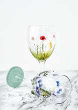 Load image into Gallery viewer, Poppy and Country Garden Hand Painted Wine Glasses
